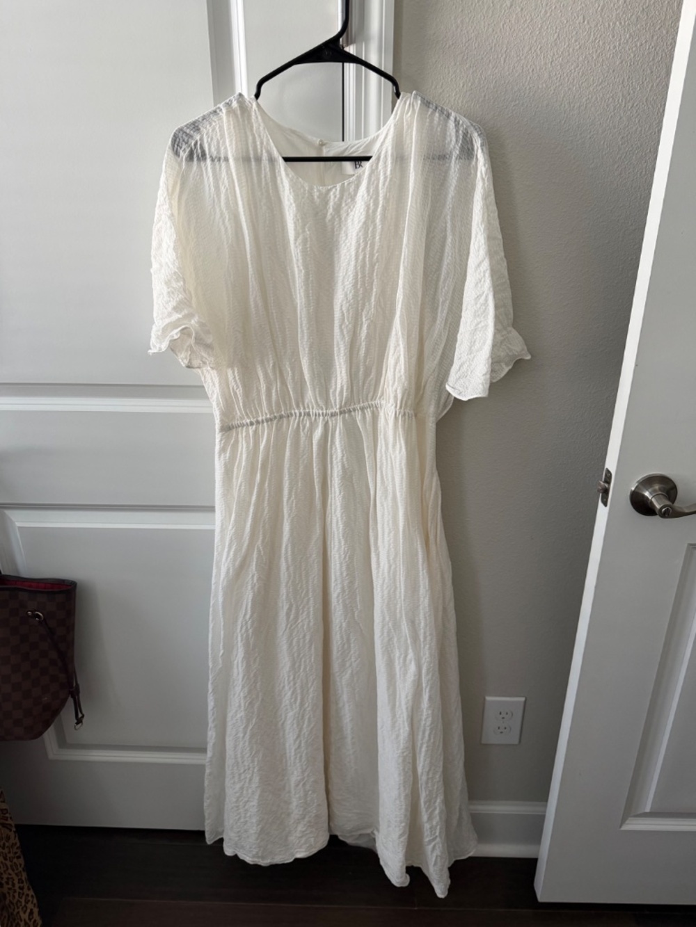 Banana Republic White Linen-Silk Cut-Out Maxi Dress Sz XL - Picture 5 of 9